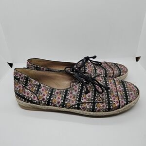 Tabitha Simmons Dolly floral silk lace up espadrille sneakers EU 37.5
